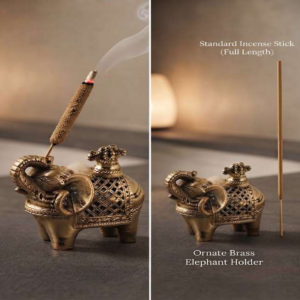 ornate elephant incense stick holder